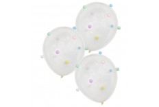 5 Ballons Pastel pompon