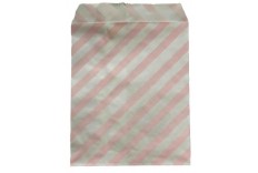 Pochettes en papier à rayures rose x 12
