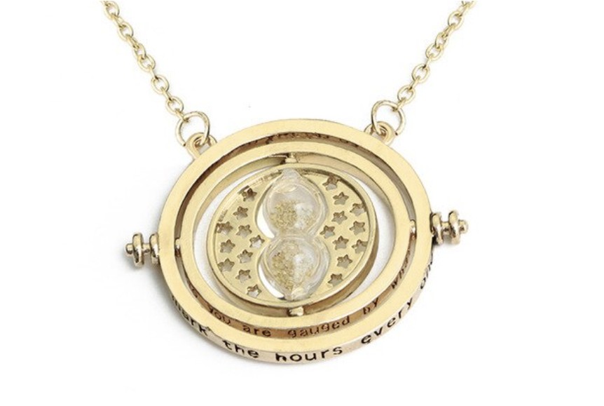 Collier Retourneur de Temps Harry Potter doré geek sur Logeekdesign