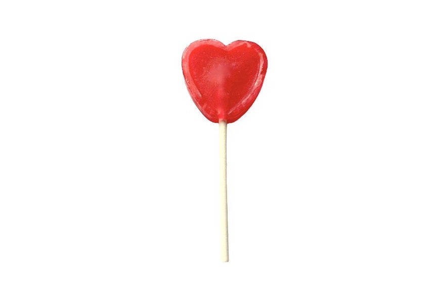 1 Sucette Coeur Rouge/Blanc 60g - Fraise - Annikids