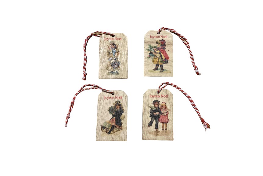 ÉTIQUETTES CADEAUX EN BOIS - LOT DE 6