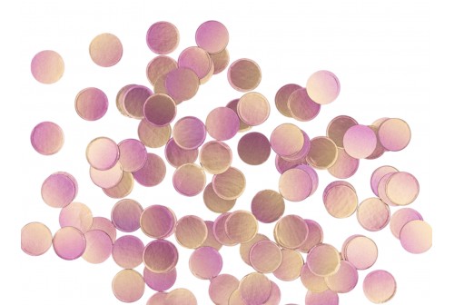 Confetti ronds 25 mm roses et or