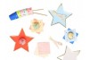 Serviettes multicolores étoiles dorées
