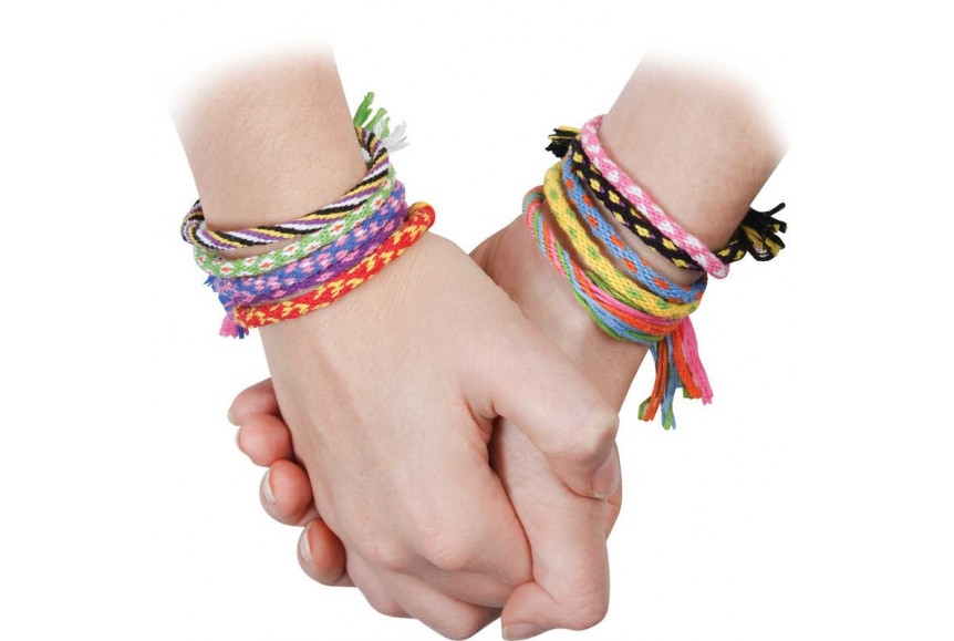 Kit bracelet amitié - 10 bracelets DIY roues & fils coton - Puckator