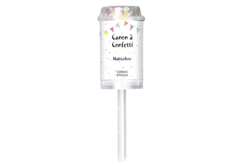 Lanceur de confetti rond mylar multicolore - Canon push confetti Fêtes