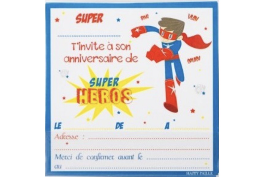 Invitation Anniversaire Super Heros Garcons Collection Happy Pailles Invitation Anniversaire Super Heros Garcons Collection Happy Pailles