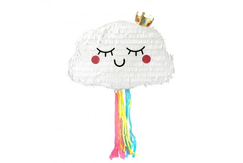 Pinata nuage avec ficelles à tirer -Jeu anniversaire & fête de filles