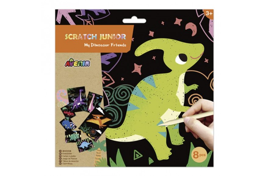 carte à gratter dinosaure 