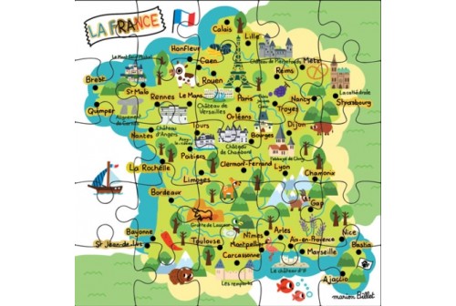 Carte Postale Puzzle Villes Et Monuments De France Avec Enveloppe Carte D Art