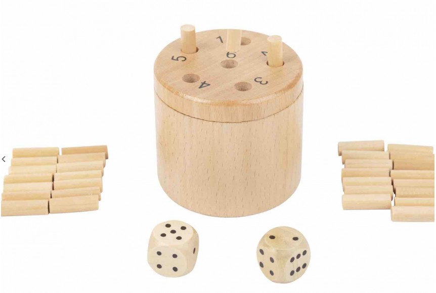 jeu de dés en bois