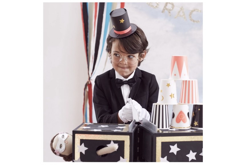 Lot De 8 Chapeaux Hauts De Magicien Pour Enfants - Accessoire Costume Halloween, Noël Ou Fête Déguisée