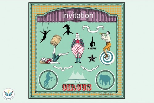 Carte Invitation Anniversaire Theme Cirque
