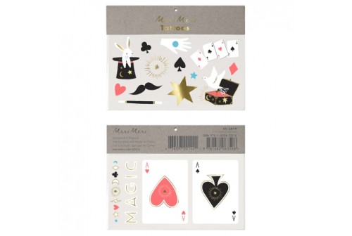 Serviettes cartes à jouer anniversaire thème magie