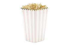 Boîte à popcorn Rose blanc & Or x 8