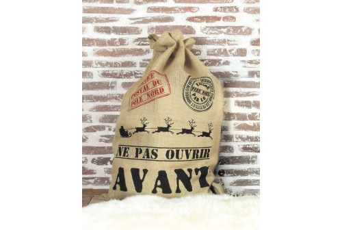 Sac en jute, sac en jute Noël, sac cadeau grand 50