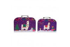 2 valises Lamas de noël