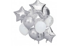 Set Ballons argent & blanc