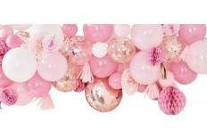 Guirlande de ballons Roses & rose gold