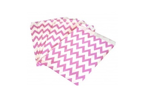 Pochettes en papier Zig Zag rose foncé x 12