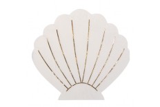 Serviettes coquillage blanc & or