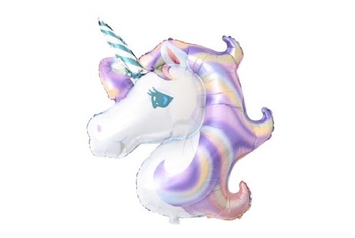 Grand ballon Mylar Licorne mauve