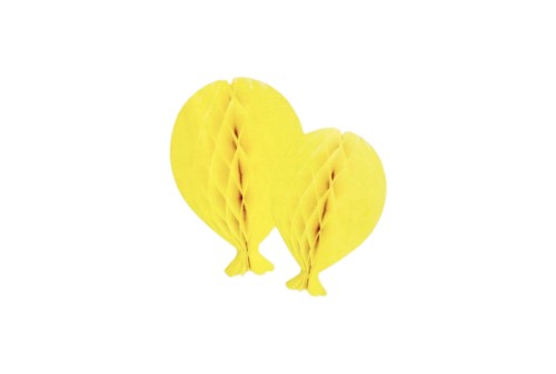 2 Ballons jaunes nid d'abeille