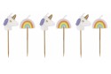 6 bougies Licorne et arc en ciel