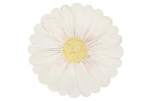 Assiettes en carton forme marguerite avec détail doré - MERI MERI