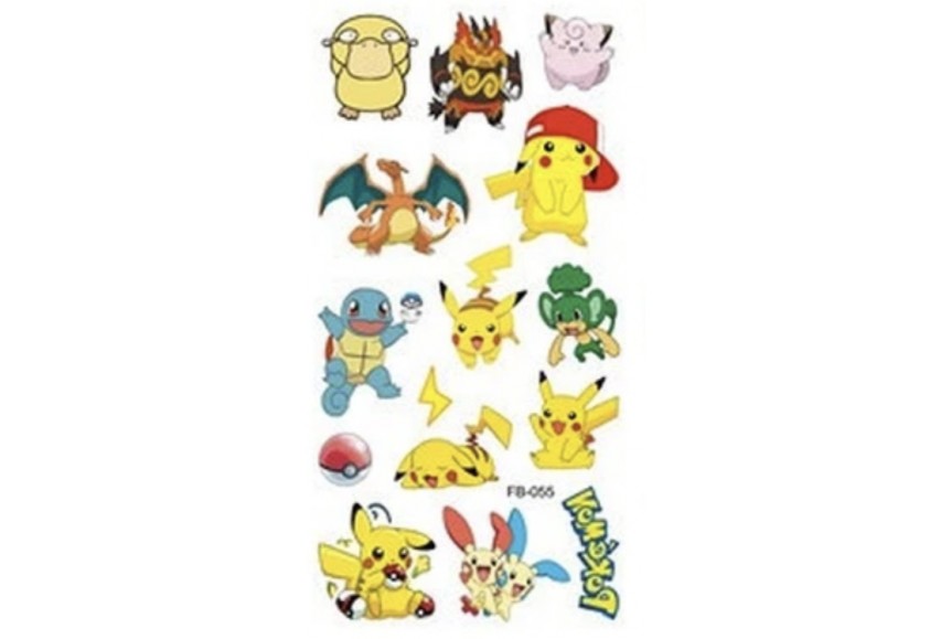 ❤️NOUVEAU LOT DE 6 PLANCHES POKEMON TATOUAGES TEMPORAIRES ENFANT