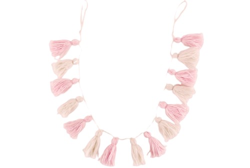 Guirlande Tassel blanche et rose