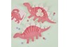 Serviettes dinosaure rose pop-up