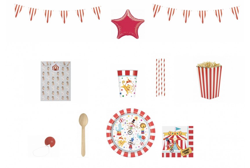 Kit Carnaval Circus - Kit vaisselle & déco anniversaire enfants Cirque