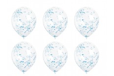 6 Ballons confetti bleus