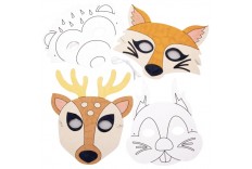 Masques animaux de la forêt à colorier