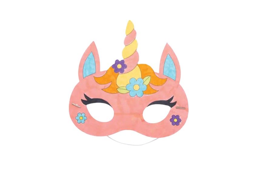 Masque de fête de licorne à colorier - Activité DIY fête enfants