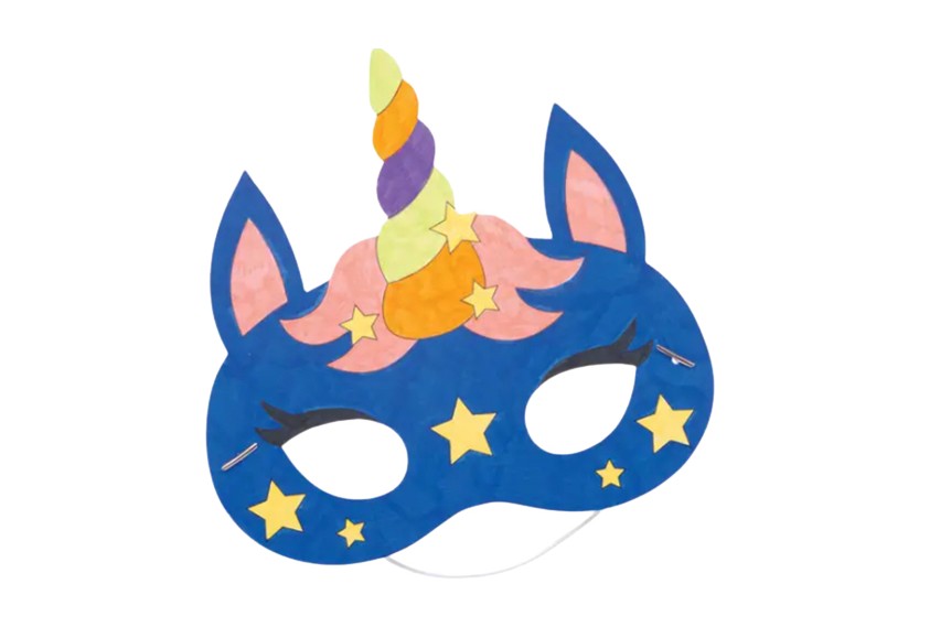 Masque de fête de licorne à colorier - Activité DIY fête enfants