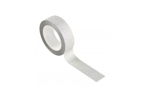 Masking tape pailletté argent