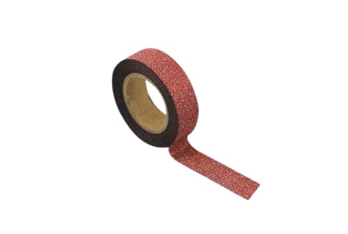 Masking tape pailletté rouge