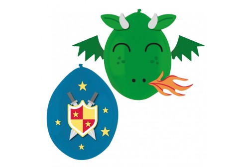 Ballons Chevalier dragon - Set de 3 ballons