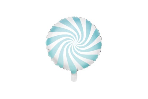 Ballon Tourbillon bleu pastel & blanc
