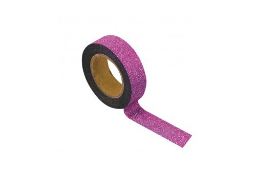 Masking tape pailletté fuchsia