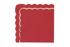 Serviettes rouges & or x 16