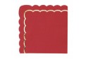 Serviettes rouges & or x 16