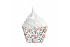 6 cupcakes Liberty fleur et or