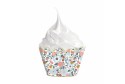 6 cupcakes Liberty fleurs et or