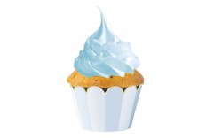 6 cupcakes bleu & blanc