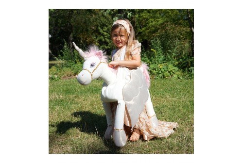 Costume pelucheux fille - Licorne à enfiler avec bretelle 3 et plus